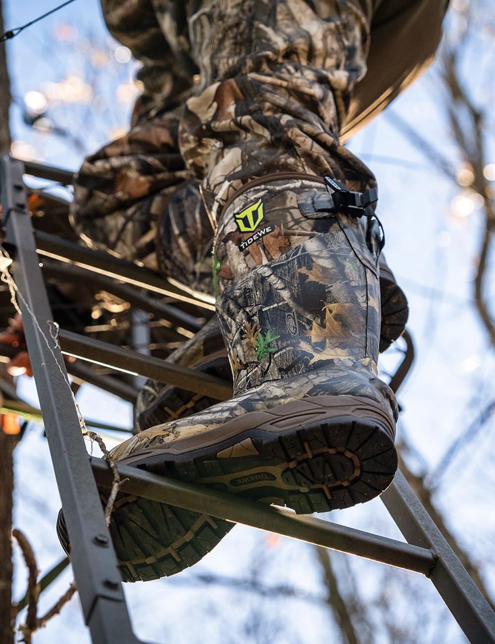 TIDEWE Rubber Hunting Boots, Waterproof Insulated Sturdy Outdoor