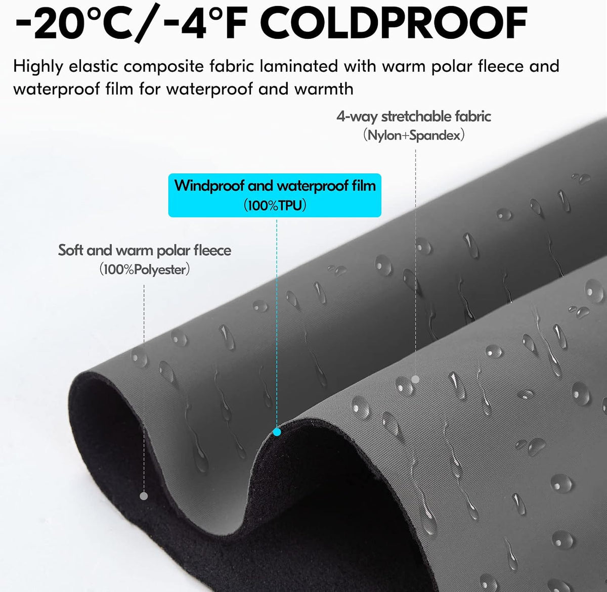 Vgo...-4°F Women's Coldproof&Waterproof Winter Gloves(SL8777FW)