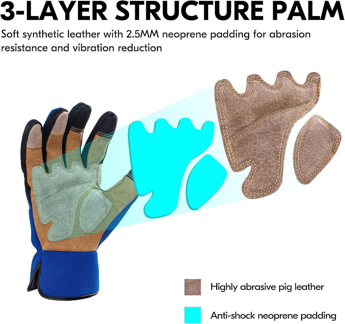 Vgo... Gardening Work Gloves for Men,Thornproof,Touchscreen(SL7475,S)