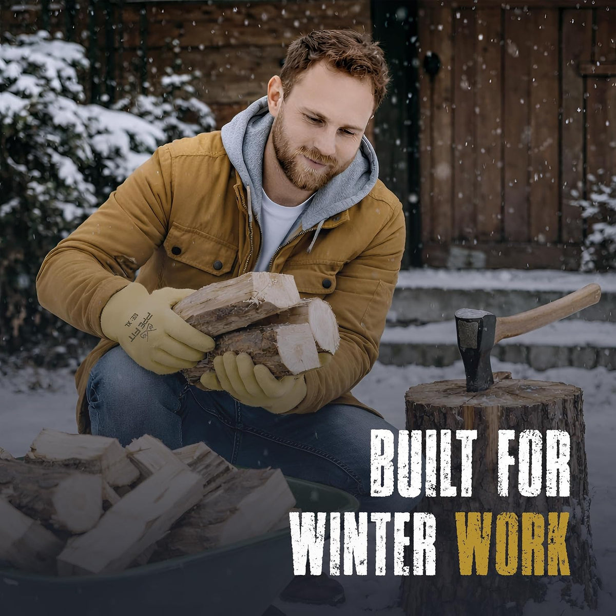 Waterproof Work Gloves – Heavy Duty, Non-Slip Grip, Durable All-Weather Protection - Large