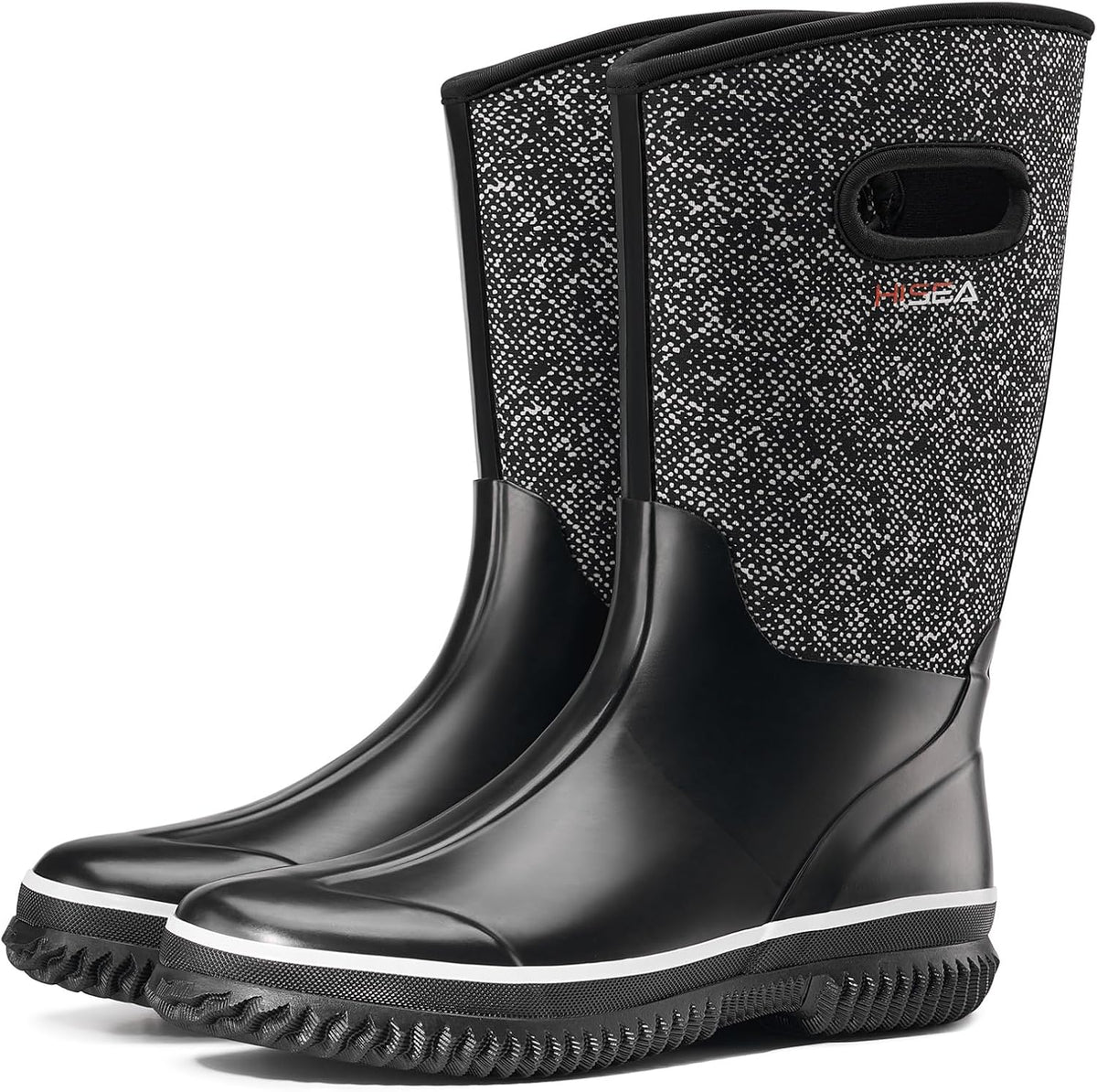 HISEA Women's Mud Rain Boots, Waterproof Insulated Rubber Garden Shoes