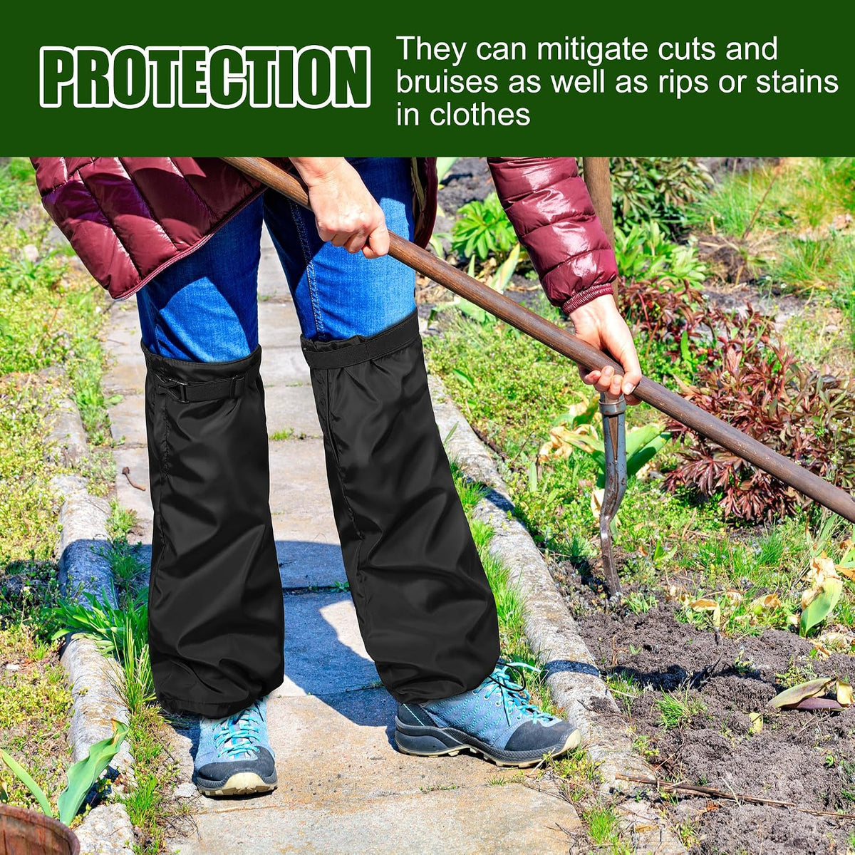 Adnee 2 Pcs Garden Trimming Leg Chaps, Weed Eating Leg Protectors