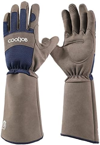 COOLJOB Thorn Proof Rose Pruning Garden Gloves for Men, Long Sleeve Large