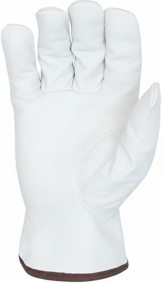 GUS 12 Pair Men's Goatskin Work Gloves, A Grade Durable Leather Work Gloves, Guantes de Trabajo Para Hombre