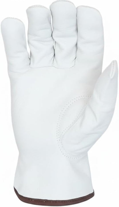 GUS 12 Pair Men's Goatskin Work Gloves, A Grade Durable Leather Work Gloves, Guantes de Trabajo Para Hombre