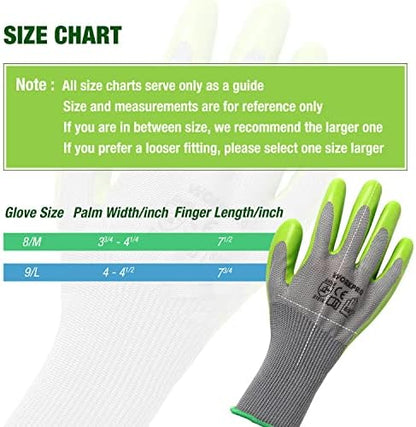 WORKPRO 6 Pairs Garden Gloves Men and Women with Eco Latex Palm Coated