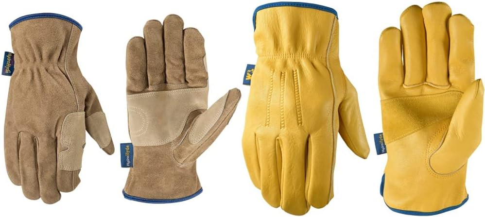 Wells Lamont Men's HydraHyde Leather Work Gloves, Water-Resistant, Large