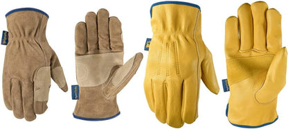 Wells Lamont Men's HydraHyde Leather Work Gloves, Water-Resistant, Large