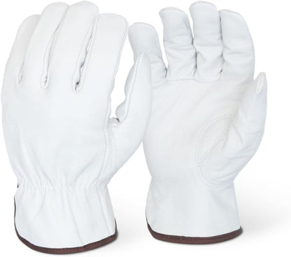 GUS 12 Pair Men's Goatskin Work Gloves, A Grade Durable Leather Work Gloves, Guantes de Trabajo Para Hombre