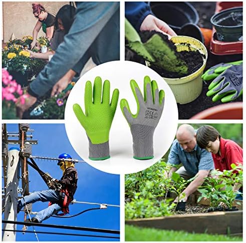 WORKPRO 6 Pairs Garden Gloves Men and Women with Eco Latex Palm Coated