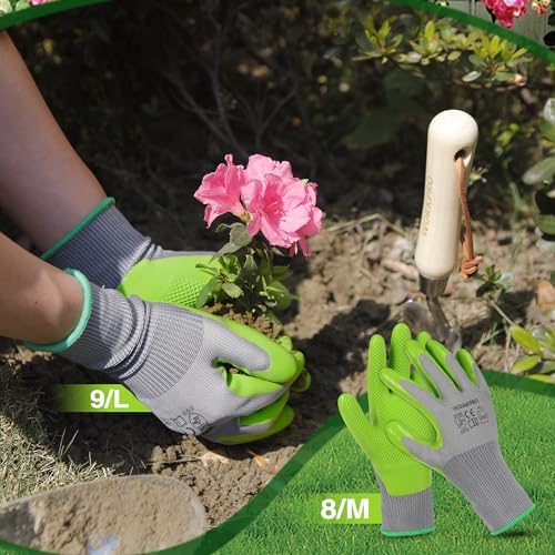 WORKPRO 6 Pairs Garden Gloves Men and Women with Eco Latex Palm Coated
