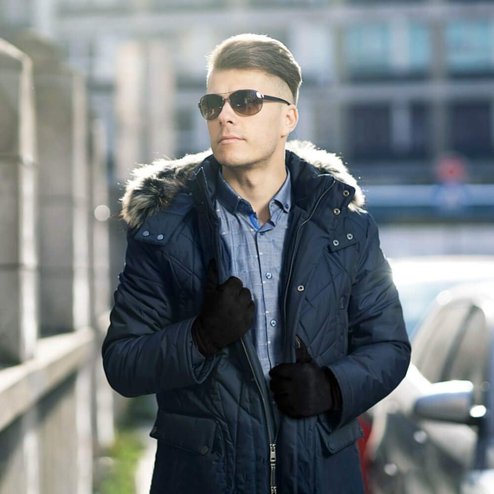 OZERO Mens Gloves for Cold Weather: Waterproof Touchscreen Winter Gloves