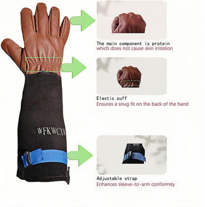 Cow Leather Adjustable Thorn Proof Gardening Gloves