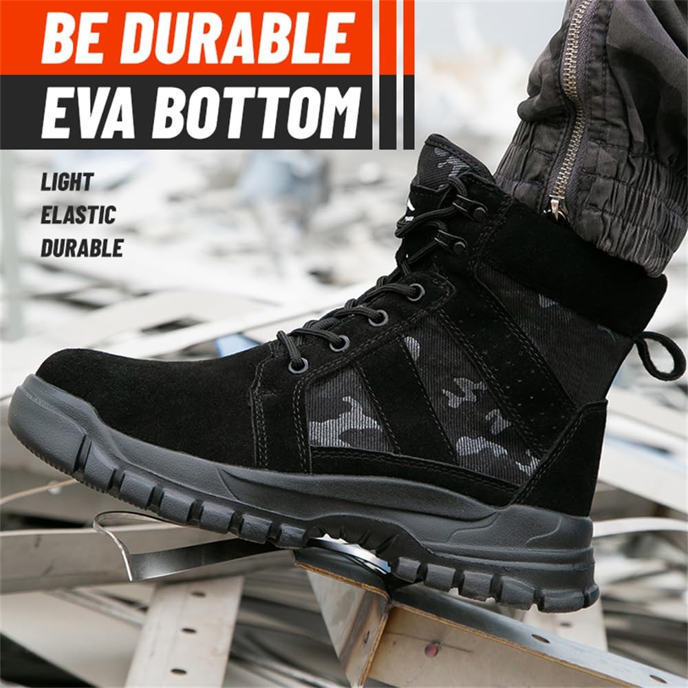 Women's Steel Toe Boots Waterproof Lightweight Construction Safety Shoes