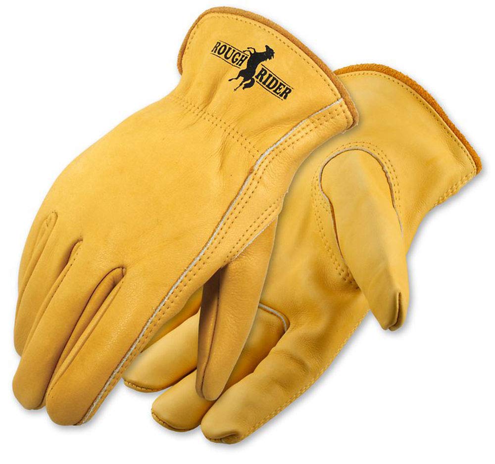 Galeton 25001PR-XL, Rough Rider Premium Leather Driver Gloves With Elastic Back, X-Large, Gold (Pack of 1)