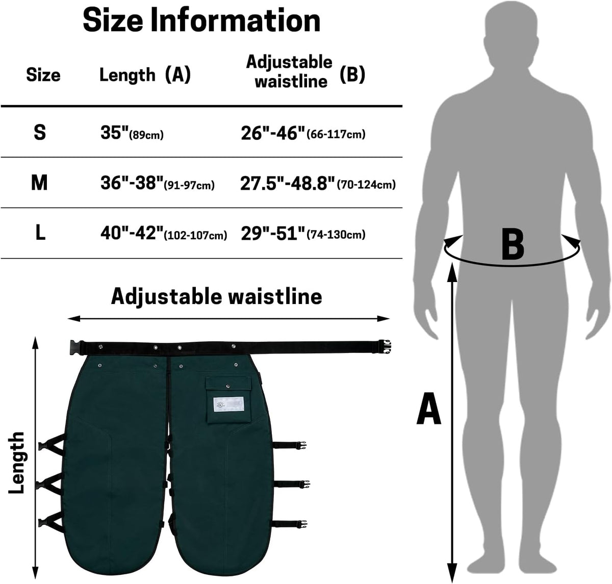 Chainsaw Chaps, 8-Layer Chainsaw Apron Chainsaw Safety Pants for Men & Women Chainsaw Accessories for Forest Worker