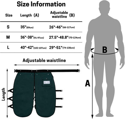 Chainsaw Chaps, 8-Layer Chainsaw Apron Chainsaw Safety Pants for Men & Women Chainsaw Accessories for Forest Worker