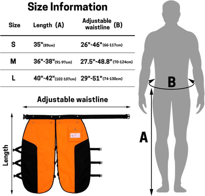 Chainsaw Chaps, 8-Layer Chainsaw Apron Chainsaw Safety Pants for Men & Women Chainsaw Accessories for Forest Worker