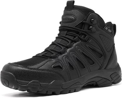 SHULOOK Men's Waterproof Hiking Boots Non-Slip Lightweight Mid Top Ankle Boot Breathable Hiker Trekking Shoes