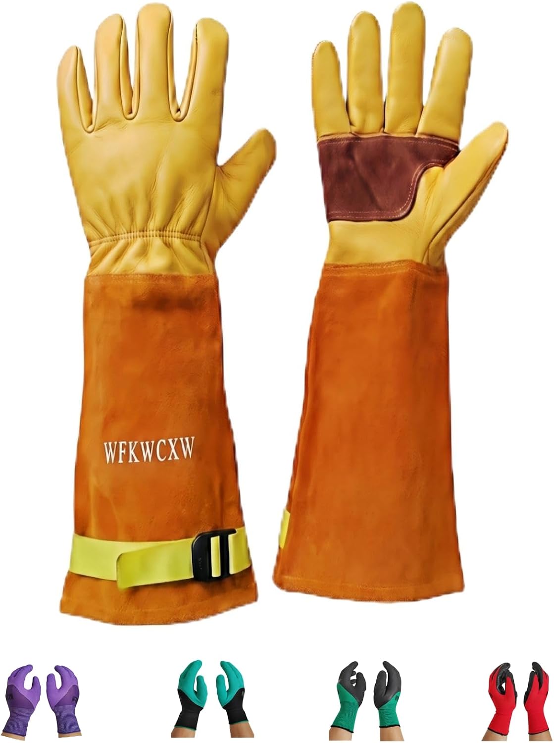 Cow Leather Adjustable Thorn Proof Gardening Gloves