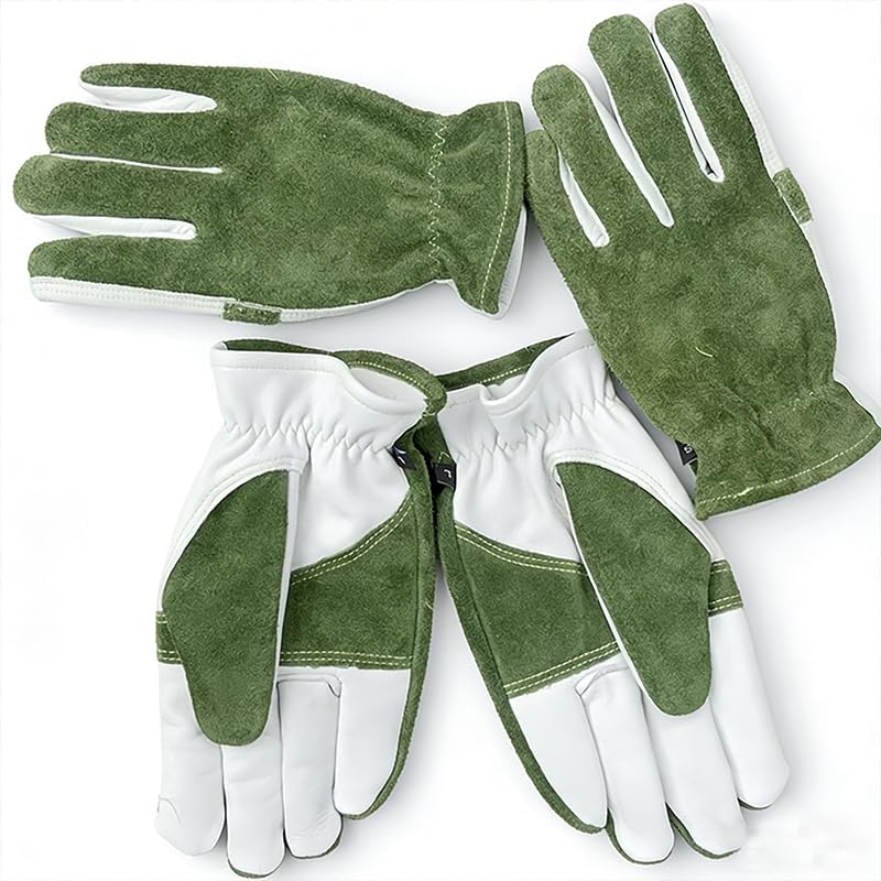 Cowhide Leather Work Gloves,Gardening,Welding Gloves for Men Black XL