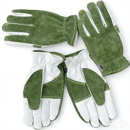 Cowhide Leather Work Gloves,Gardening,Welding Gloves for Men Black XL