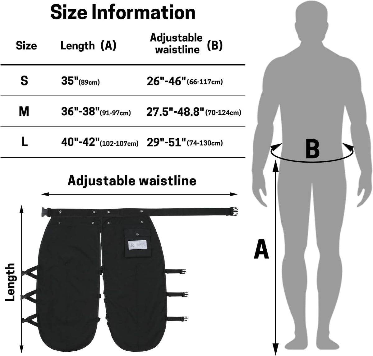 Chainsaw Chaps, 8-Layer Chainsaw Apron Chainsaw Safety Pants for Men & Women Chainsaw Accessories for Forest Worker