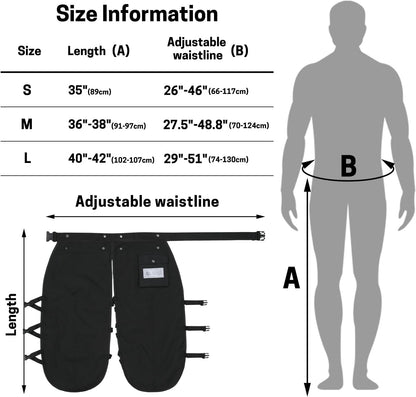 Chainsaw Chaps, 8-Layer Chainsaw Apron Chainsaw Safety Pants for Men & Women Chainsaw Accessories for Forest Worker