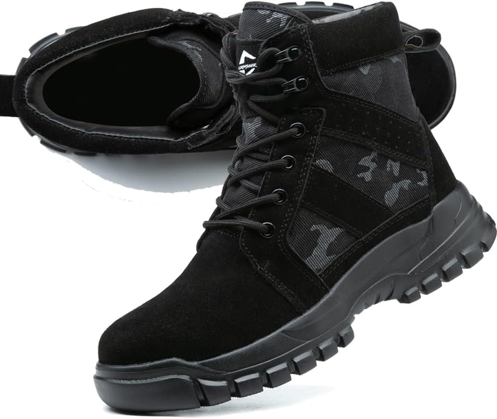 Women's Steel Toe Boots Waterproof Lightweight Construction Safety Shoes