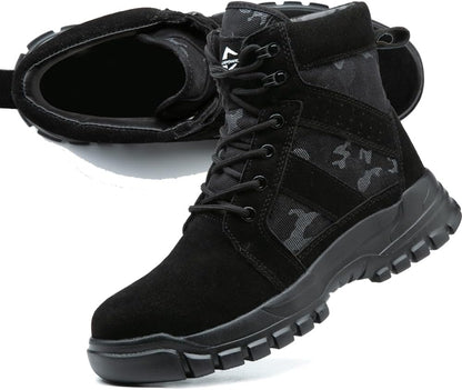Women's Steel Toe Boots Waterproof Lightweight Construction Safety Shoes