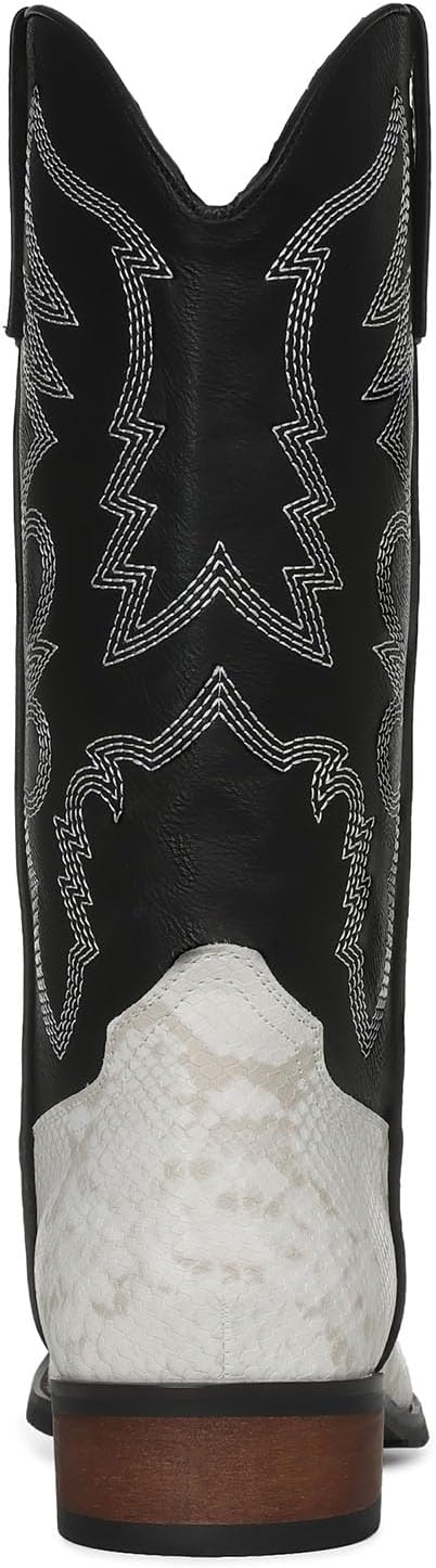 Lyrisiphy Pointed Toe Cowboy Boots Men White Western Country Boots