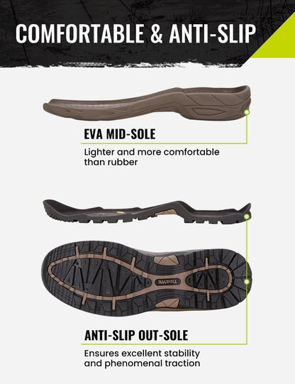 TIDEWE Rubber Hunting Boots, Waterproof Insulated Sturdy Outdoor