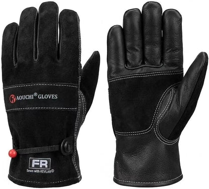Cowhide Leather Work Gloves,Gardening,Welding Gloves for Men Black XL