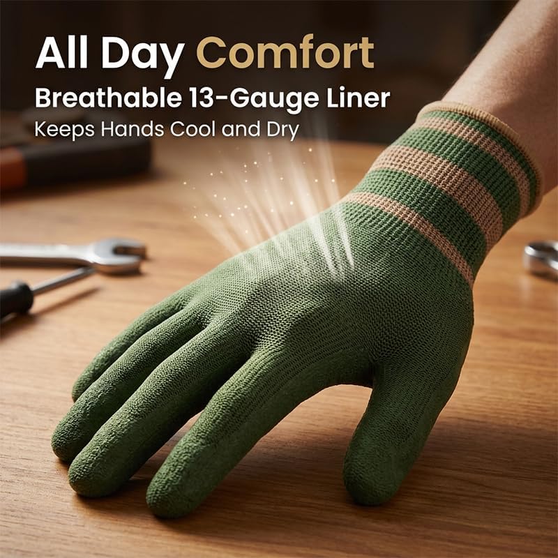 Rubber Coated Gardening Gloves for Women and Men