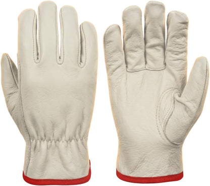 Toledano Industries 12 Pair Large Leather Work Gloves for Men, Heavy Duty