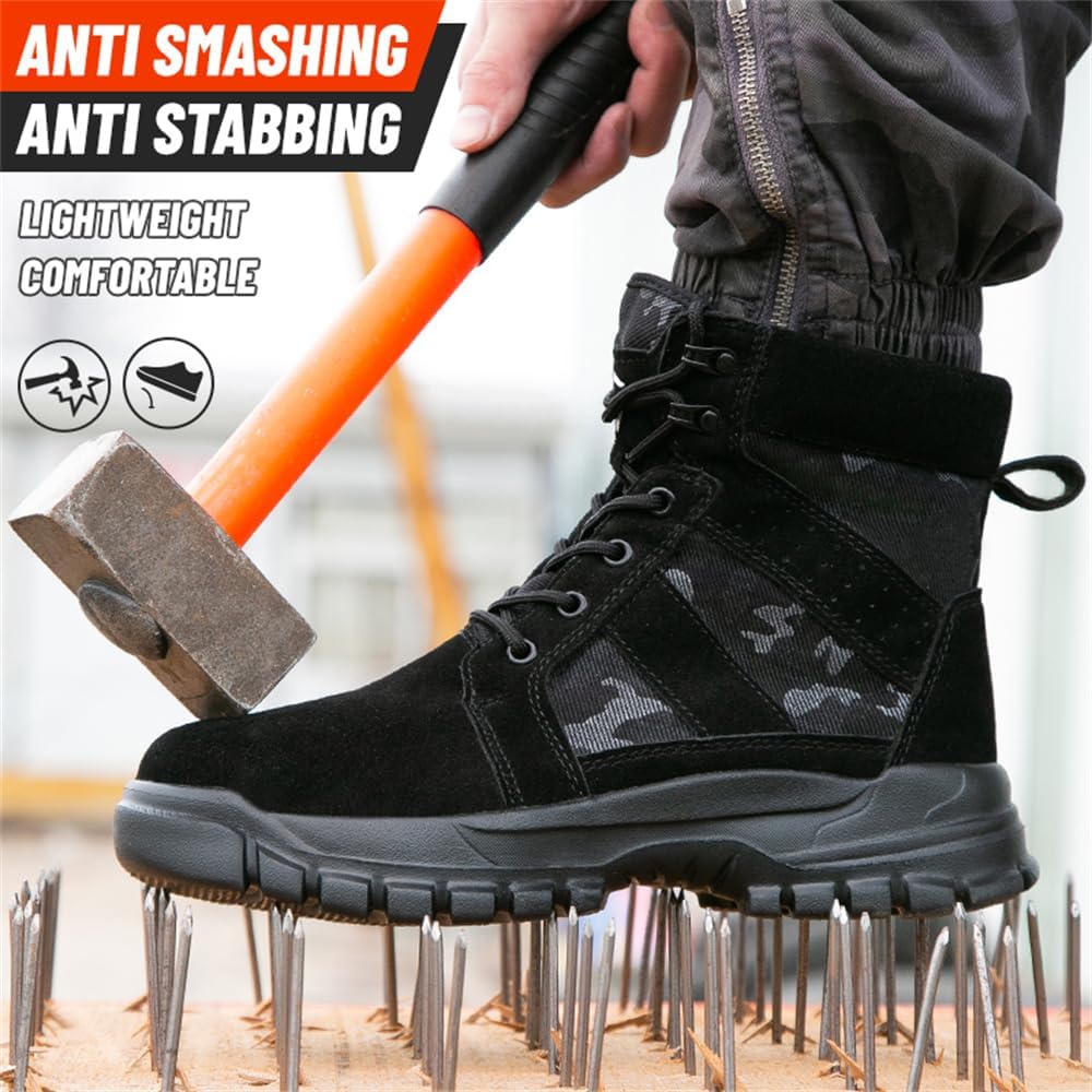 Women's Steel Toe Boots Waterproof Lightweight Construction Safety Shoes