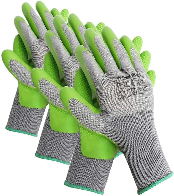 WORKPRO 6 Pairs Garden Gloves Men and Women with Eco Latex Palm Coated