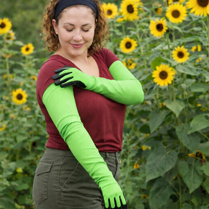 Long Sleeve Gardening Gloves Nitrile-Coated No Slip Grip Cut Proof