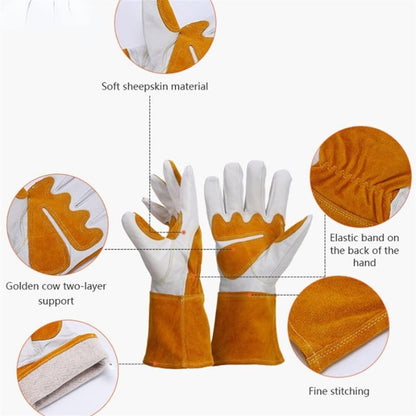 JSEIAJB 1 Pair Working Welding Gloves Hands Protection Thorn Proof Anti-Puncture Wear-Resisting Gardening
