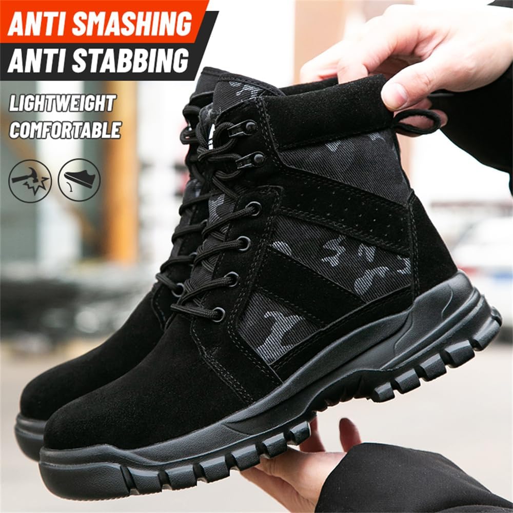 Women's Steel Toe Boots Waterproof Lightweight Construction Safety Shoes