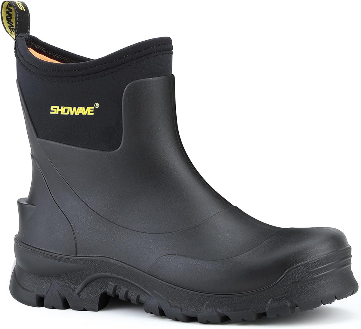 Showave Men's Short Rain Boots Waterproof Rubber Mud Booties Garden Shoe
