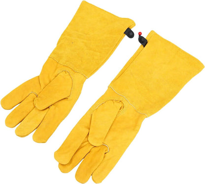 ViaGasaFamido Gardening Gloves with Long Cuff, Leather Puncture Proof for