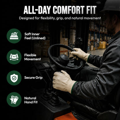 Toledano Industries 12 Pair Large Leather Work Gloves for Men, Heavy Duty