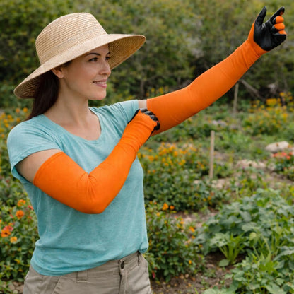 Long Sleeve Gardening Gloves Nitrile-Coated No Slip Grip Cut Proof