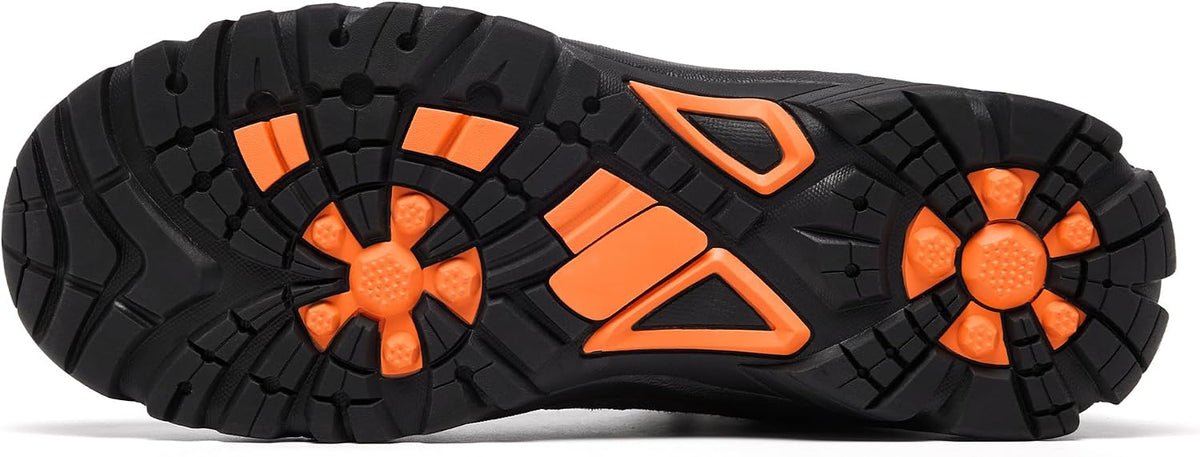 SHULOOK Men's Waterproof Hiking Boots Non-Slip Lightweight Mid Top Ankle Boot Breathable Hiker Trekking Shoes