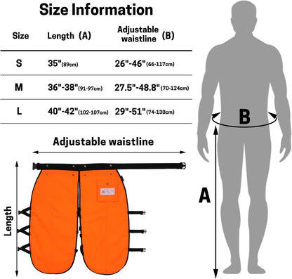 Chainsaw Chaps, 8-Layer Chainsaw Apron Chainsaw Safety Pants for Men & Women Chainsaw Accessories for Forest Worker