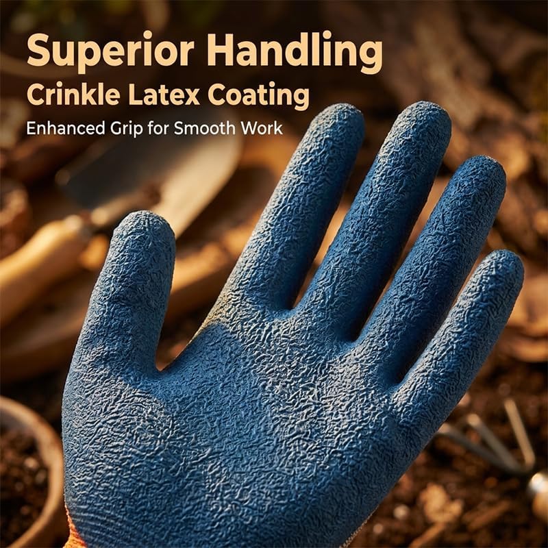 Rubber Coated Gardening Gloves for Women and Men