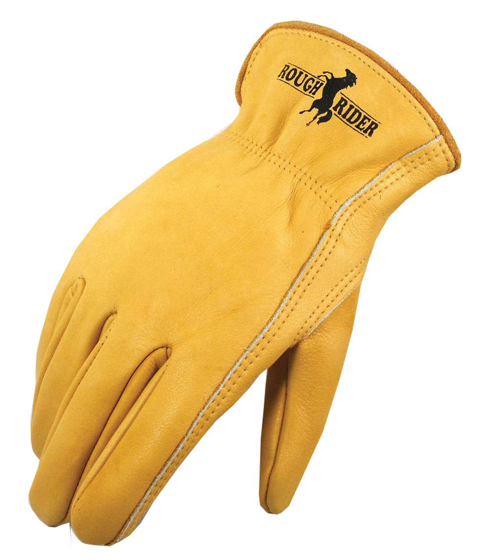 Galeton 25001PR-XL, Rough Rider Premium Leather Driver Gloves With Elastic Back, X-Large, Gold (Pack of 1)