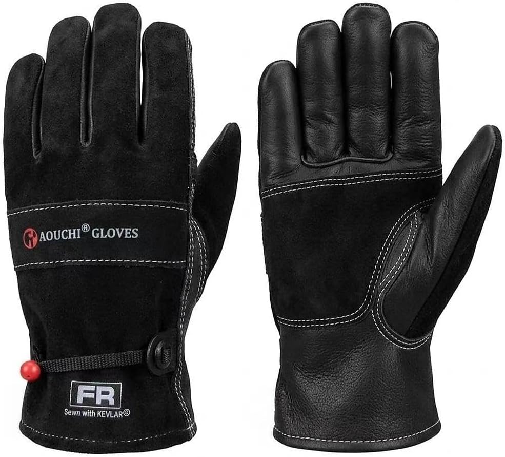 Cowhide Leather Work Gloves,Gardening,Welding Gloves for Men Black XL
