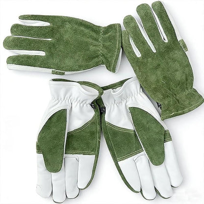 Cowhide Leather Work Gloves,Gardening,Welding Gloves for Men Black XL